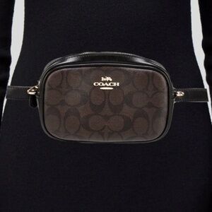 Coach Signature Convertible Belt Bag Brown